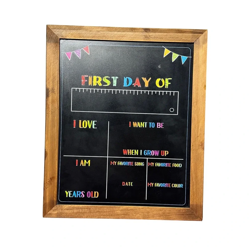 First Day Last Day School Memory Chalkboard Wooden Frame Photo Prop